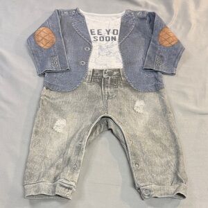 Kitikate Baby Romper in Soft Grey